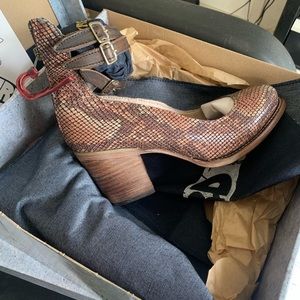 Randi Pink Multi Snake Heels